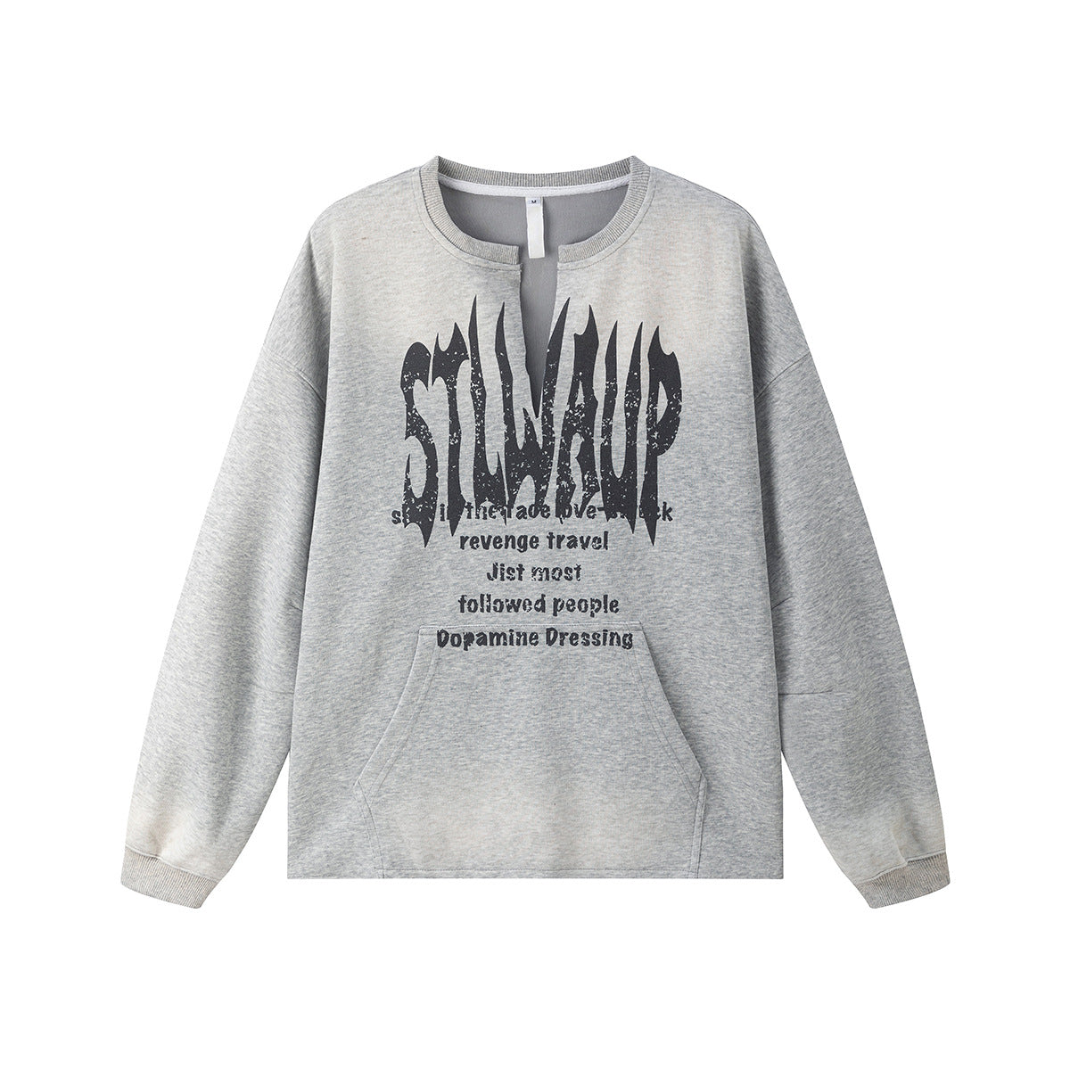 V-neck sweatshirt pullover sweatshirt